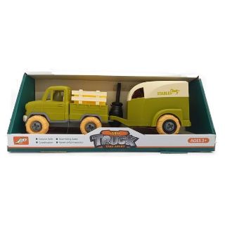 Obrázek z Auto nákladní s vlekem na koně šroubovací plast 25cm se šroubovákem na volný chod v krab. 30x12x9cm 